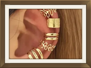 [Glamour Ear Cuffs] 22pcs Glamour Ear Cuffs Earring Set | Adjustable, Non-Piercing Clip-Ons for Girls & Women - Stylish Cartilage Wrap Earrings, Comfort-Fit Jewelry Collection Perfect for All Ages