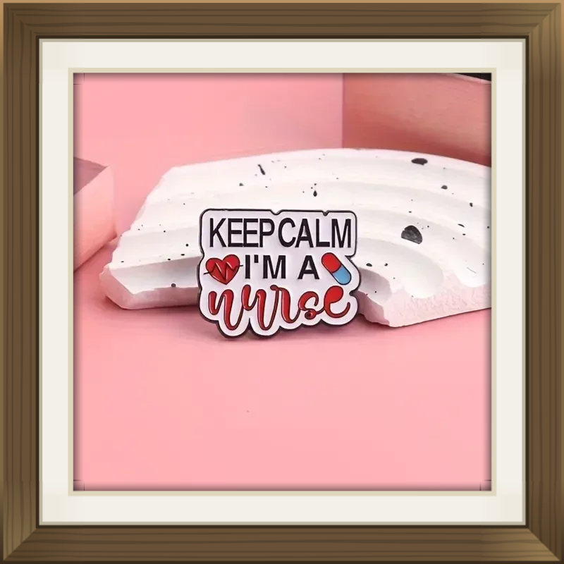 Keep Calm Nurse Badge - Mixed Colors Cartoon Nurse Brooch with Pill & Doctor'S Attire Design, Durable Metal Accessory for Healthcare Professionals, Nurse Accessories for Work