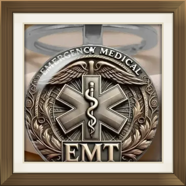 1pc EMT Emergency Medical Keychain - Alloy & Convex Glass with Skilled Hands & Medical Symbol Design, Elegant EMS Gift for Healthcare Heroes, National EMS Day, Birthdays, Christmas, Thanksgiving, Ambulance Gifts, First Responder Present, Symbolic Jewelry,
