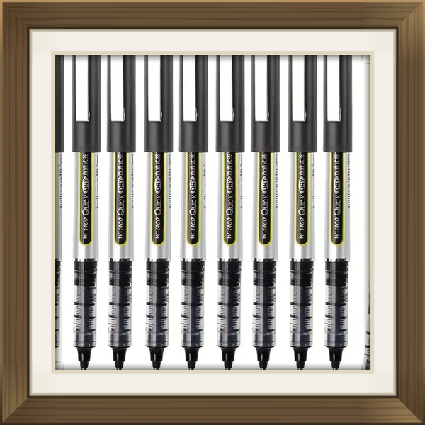 Straight Liquid Signature Pen, Black Business Neutral Pen, 0.5mm Bullet Tip, Metal Pen Holder, Ultra Long Writing, No Need to Change Refills, Suitable for Daily Writing, School, Office Back-to-School Season