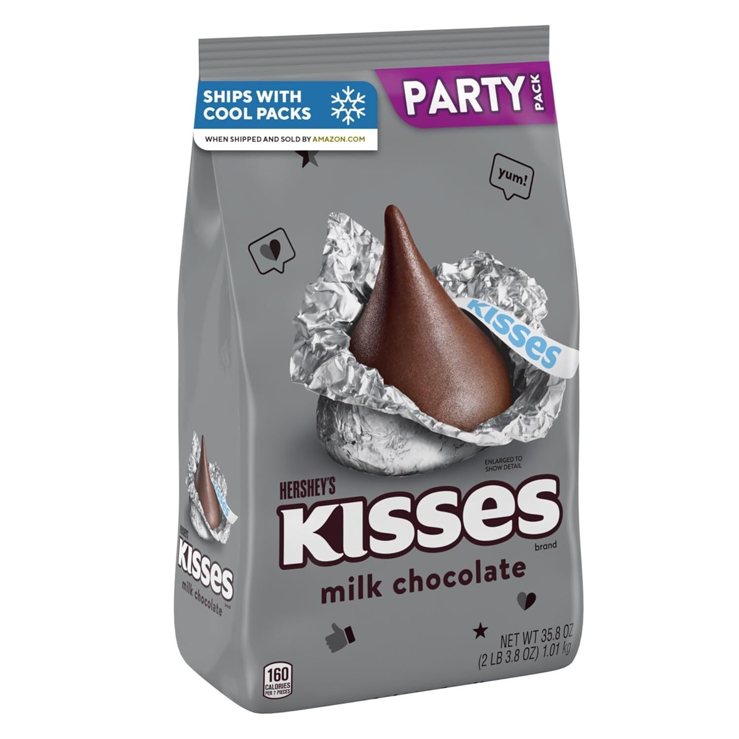 HERSHEY'S KISSES Milk Chocolate Candy Party Pack, 35.8 oz Milk Chocolate 35.8 Ounce (Pack of 1)