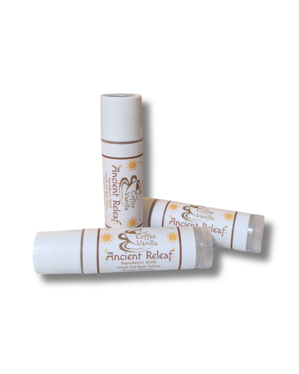 Witches Brew Tallow Blend Lip Balm with Coffee and Tea Brew, Vanilla 3 Pack