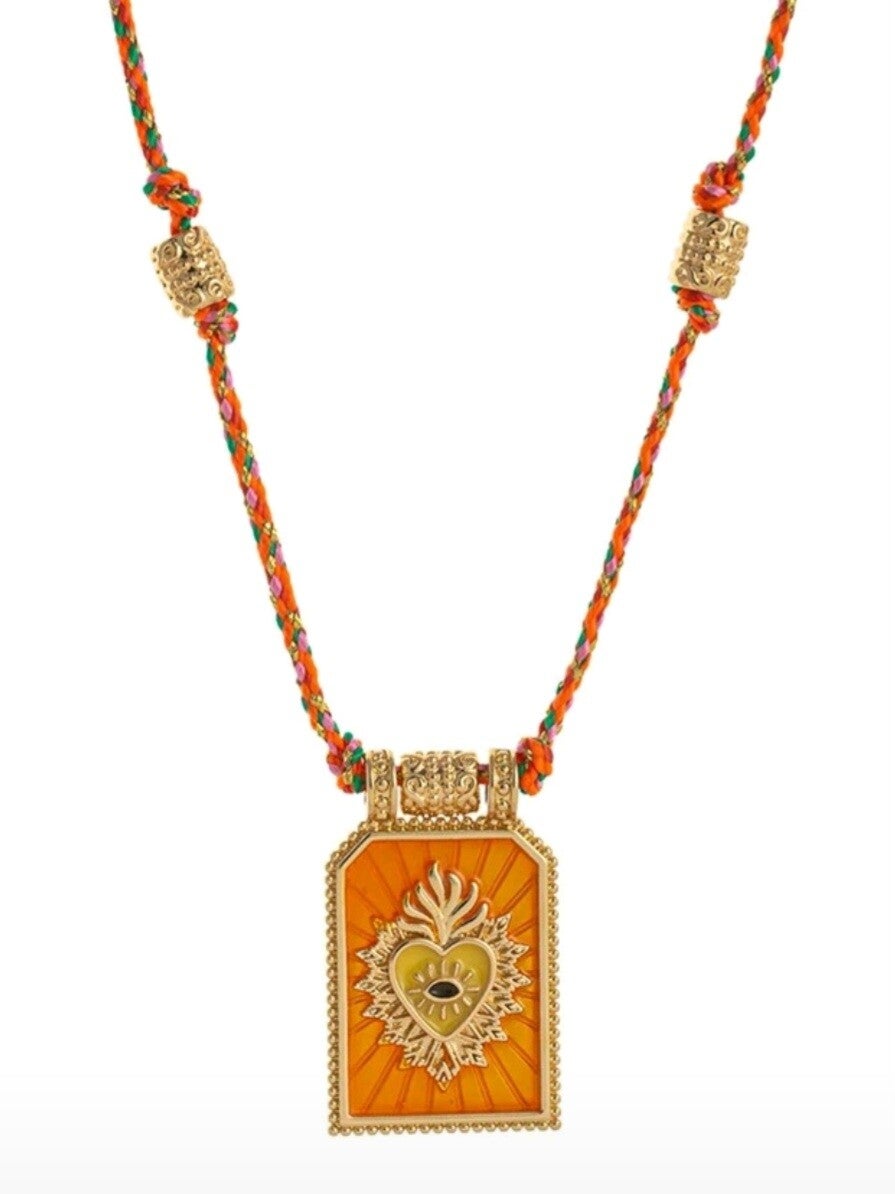 Collier Tarot Coeur orange