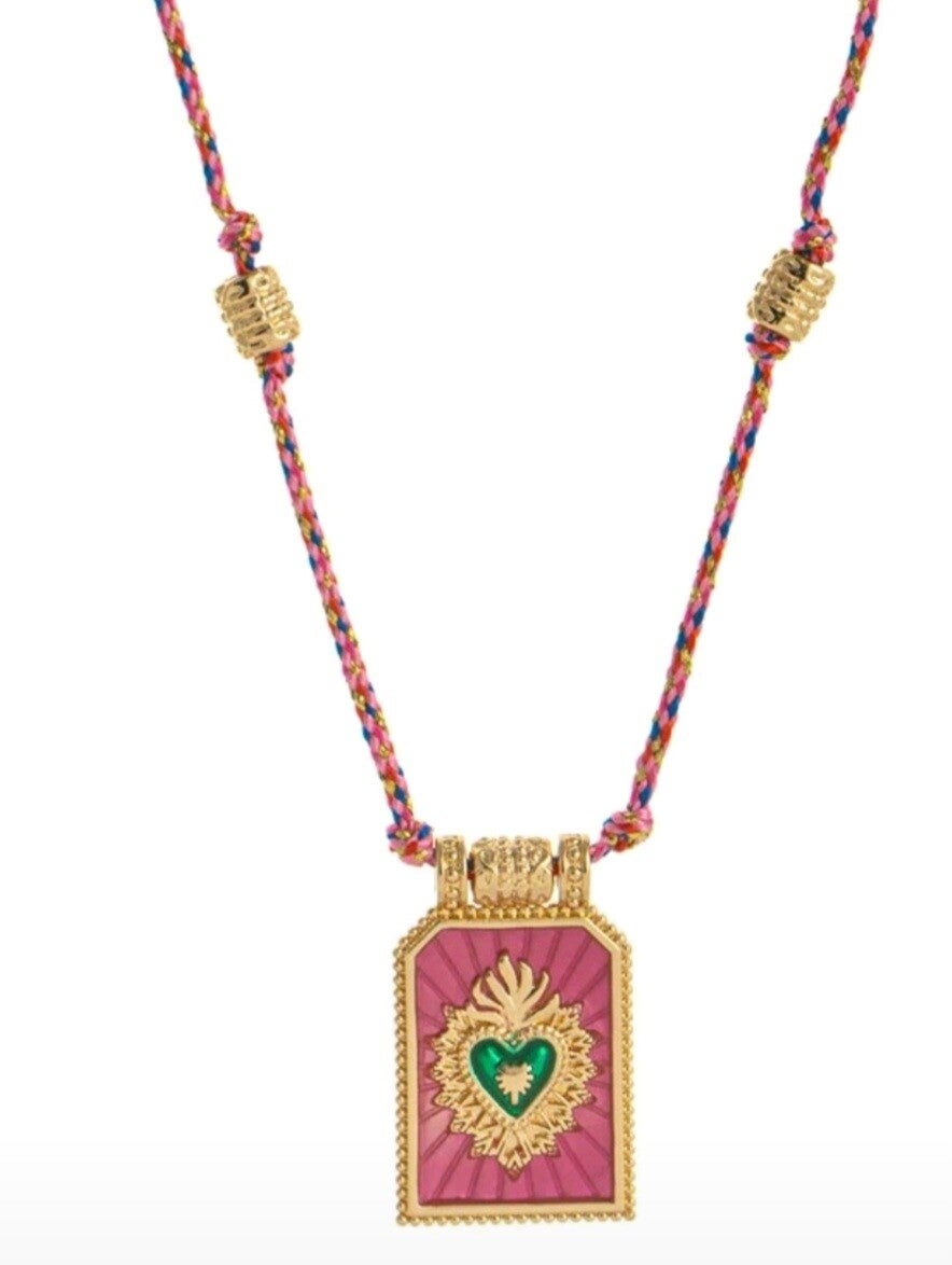 Collier Tarot Coeur rose