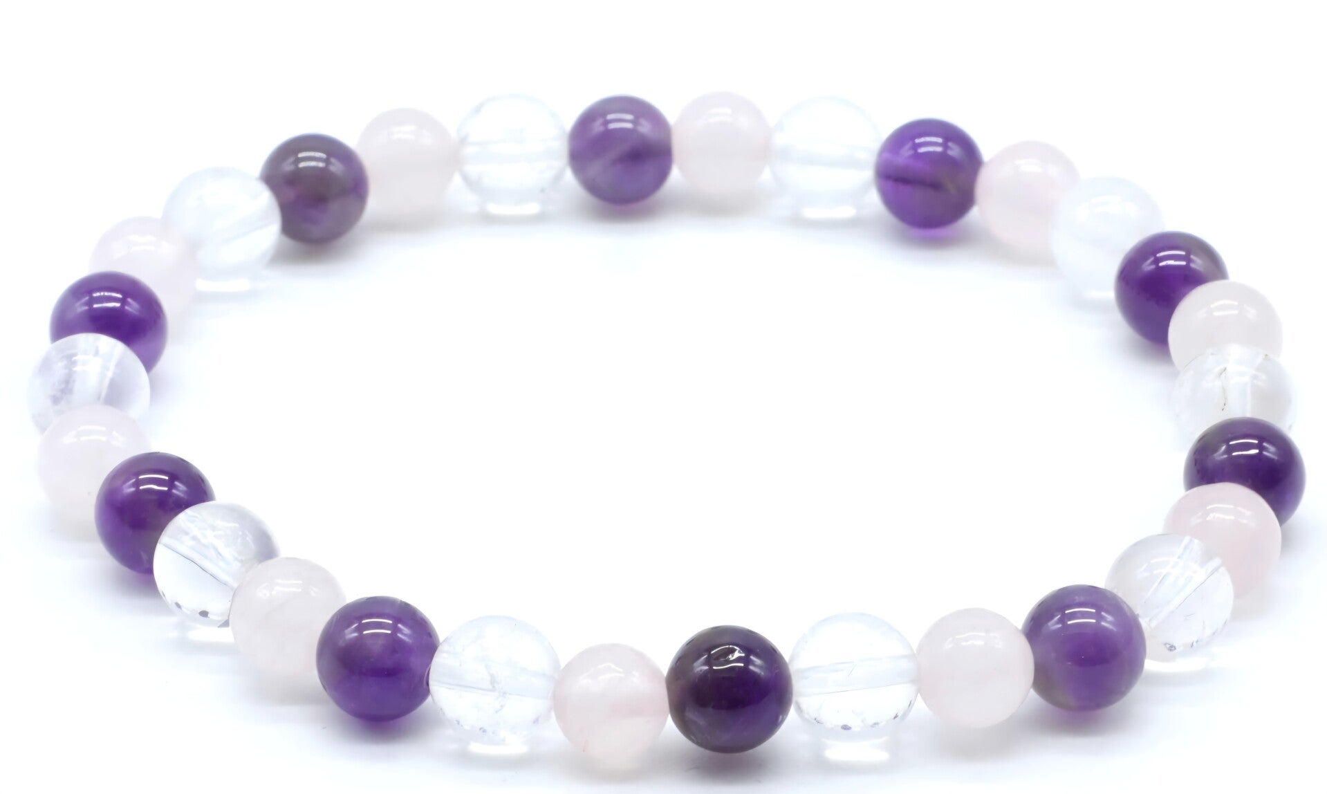 Bracelet Quartz/Cristal de roche/ Améthyste