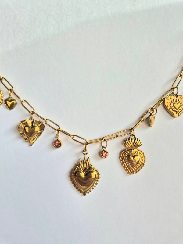 COLLIER GRIGRIS CÉLESTES CŒUR SACRÉ