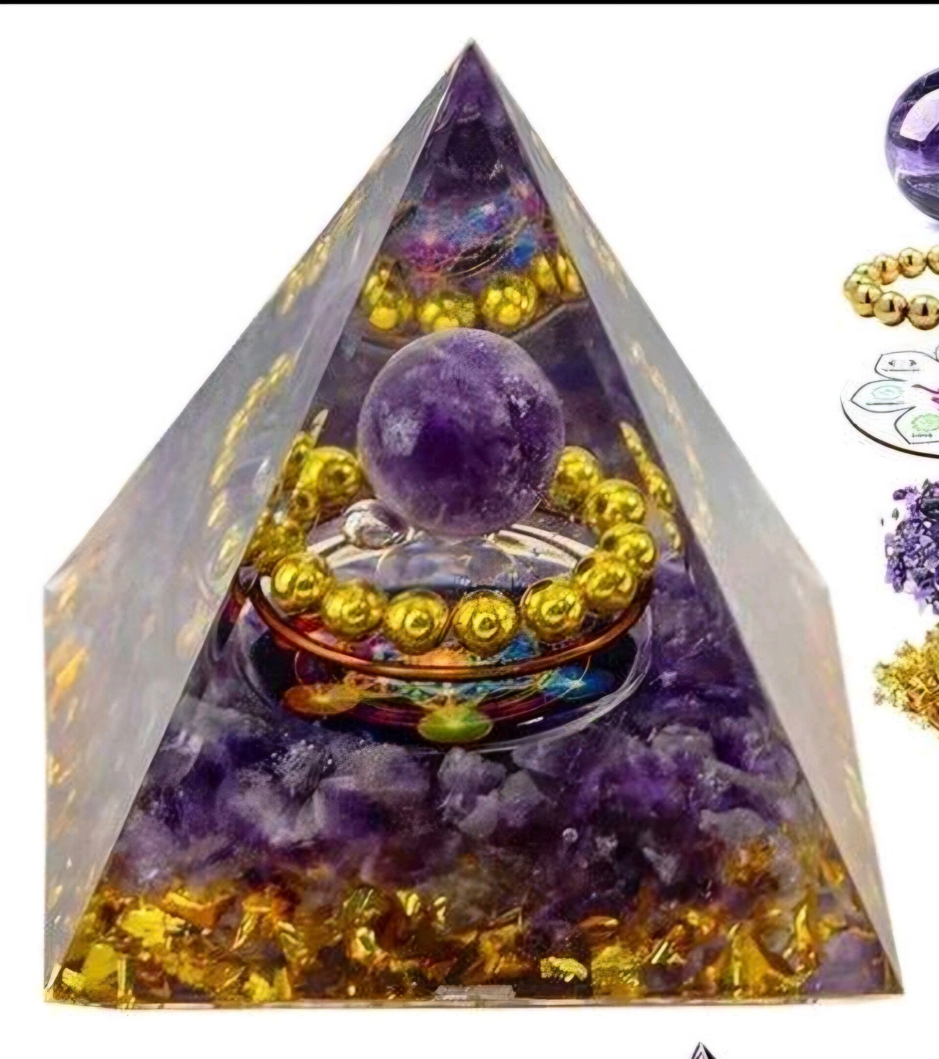PYRAMIDE ORGONITE AMETHYSTE MÉTATRON