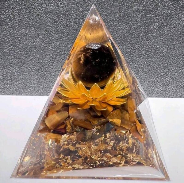 PYRAMIDE ORGONITE ŒIL DE TIGRE