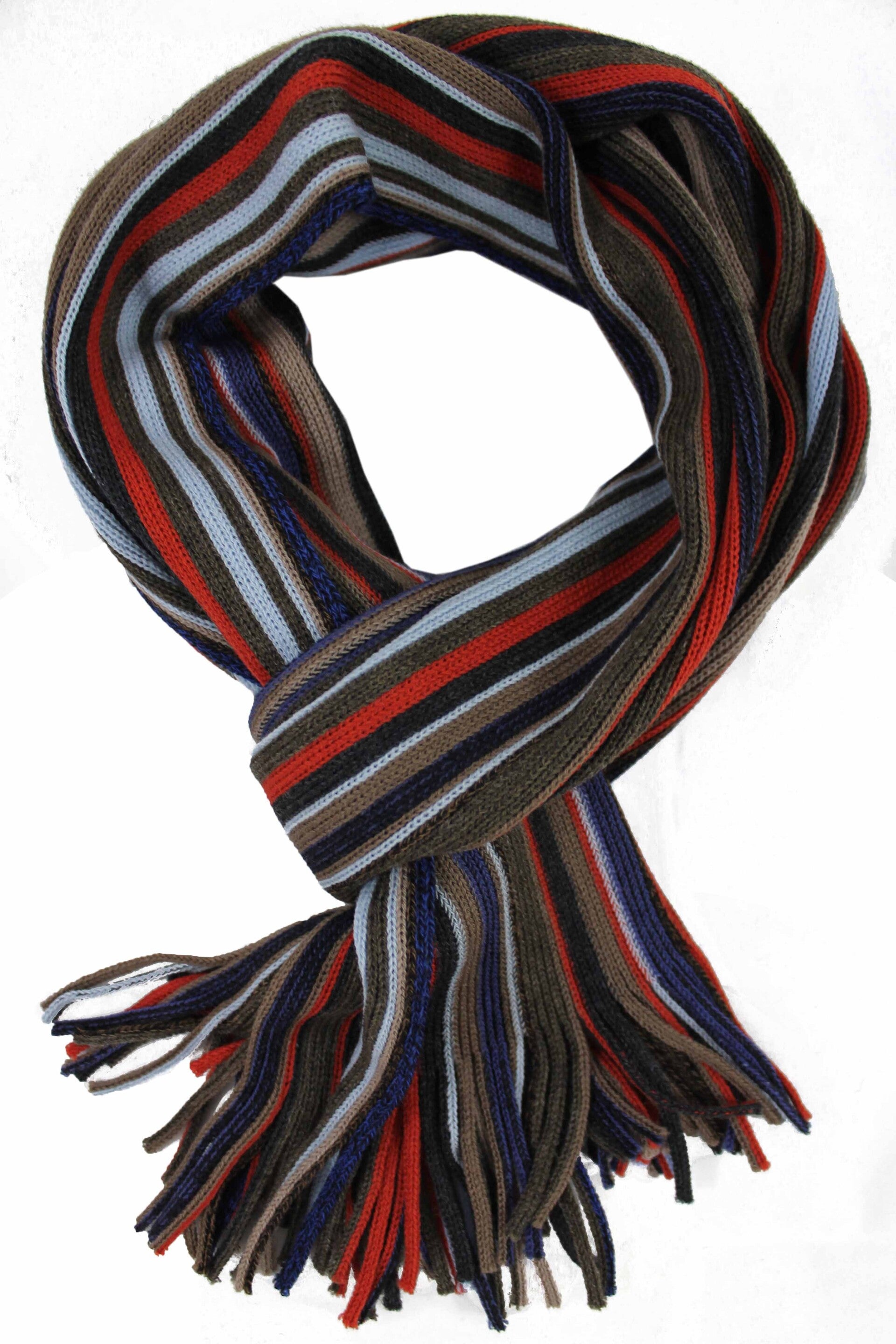 Strickschal Raschelschal Streifen modisch mehrfarbig 100% Wolle (Merino)