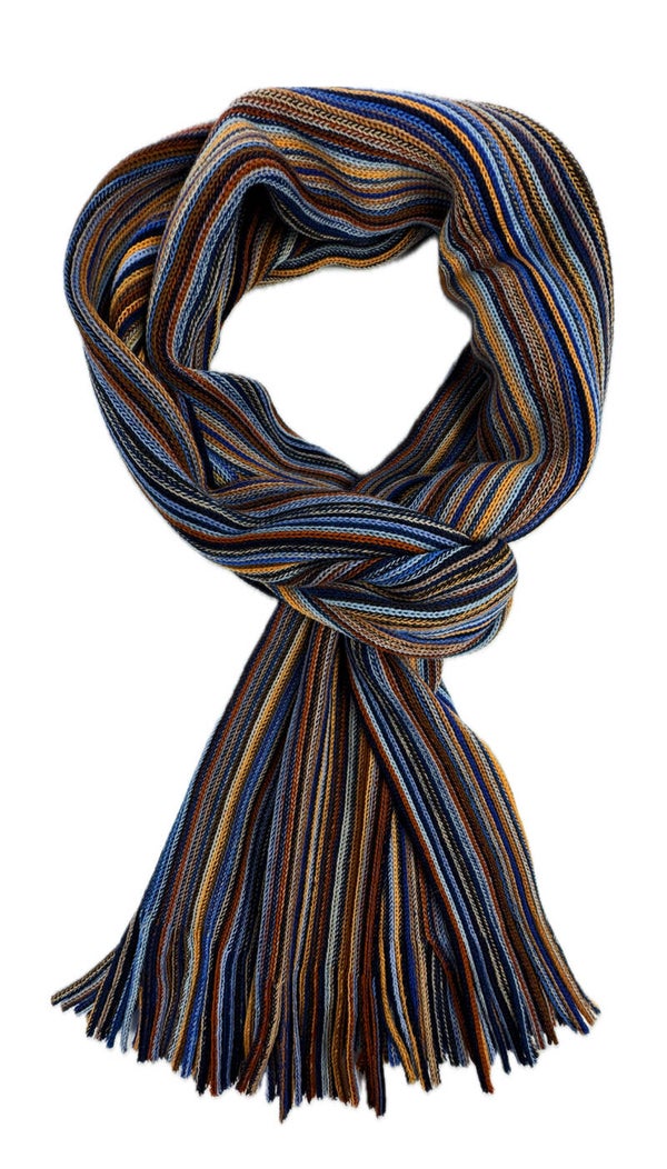 Wollschal Strickschal Herrenschal Unisex gestreift bunt mehrfarbig