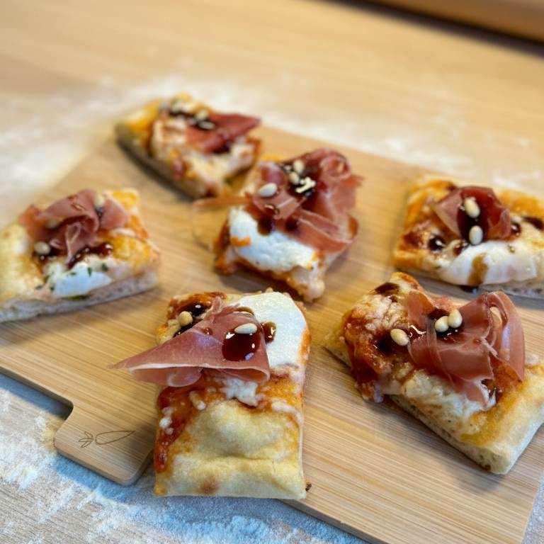 Pinsa Jambon Cru Mozzarella Marinée