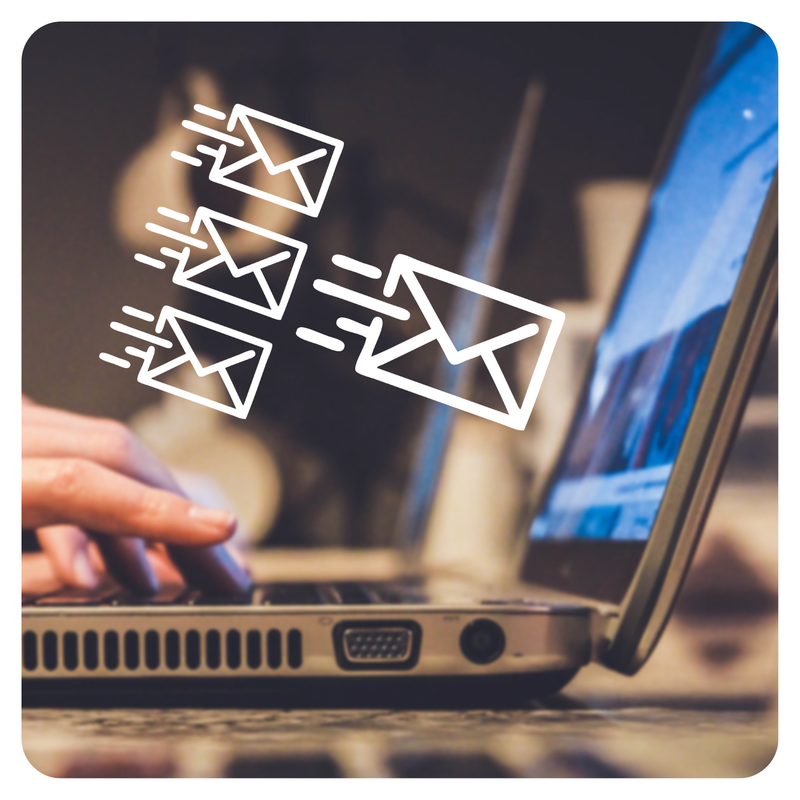 Illustration of automated email sequences and customer communication.