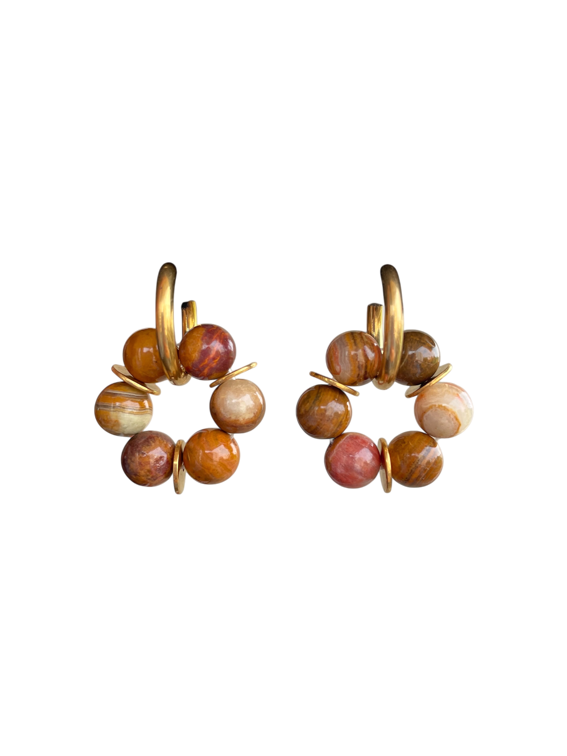 Les Boucles Lise en Jaspe Bois