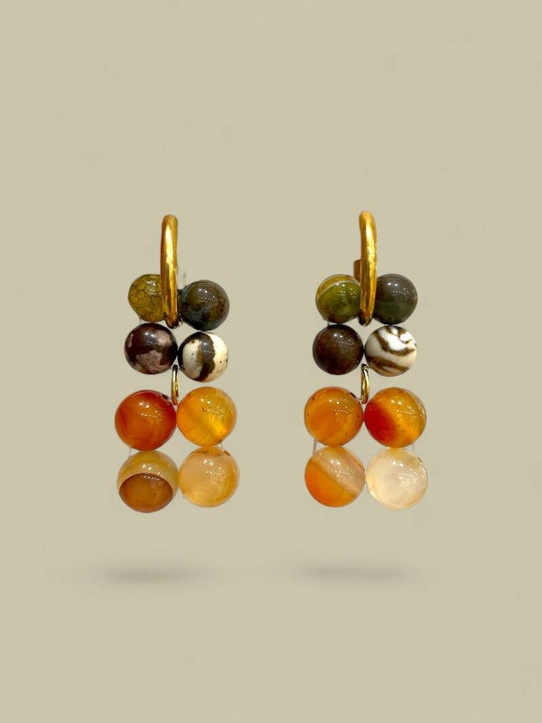 Boucles Lises / Les extras : Cornaline, Agate & Jaspe