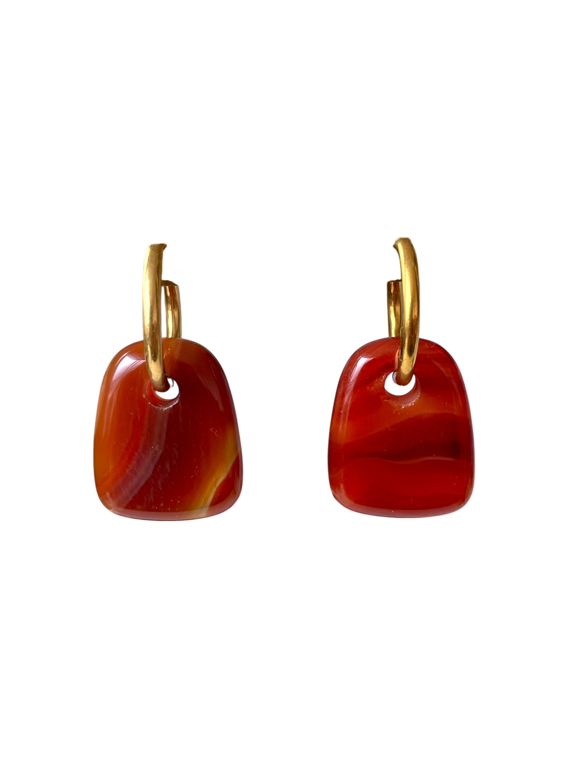 Les Boucles Colette en Cornaline