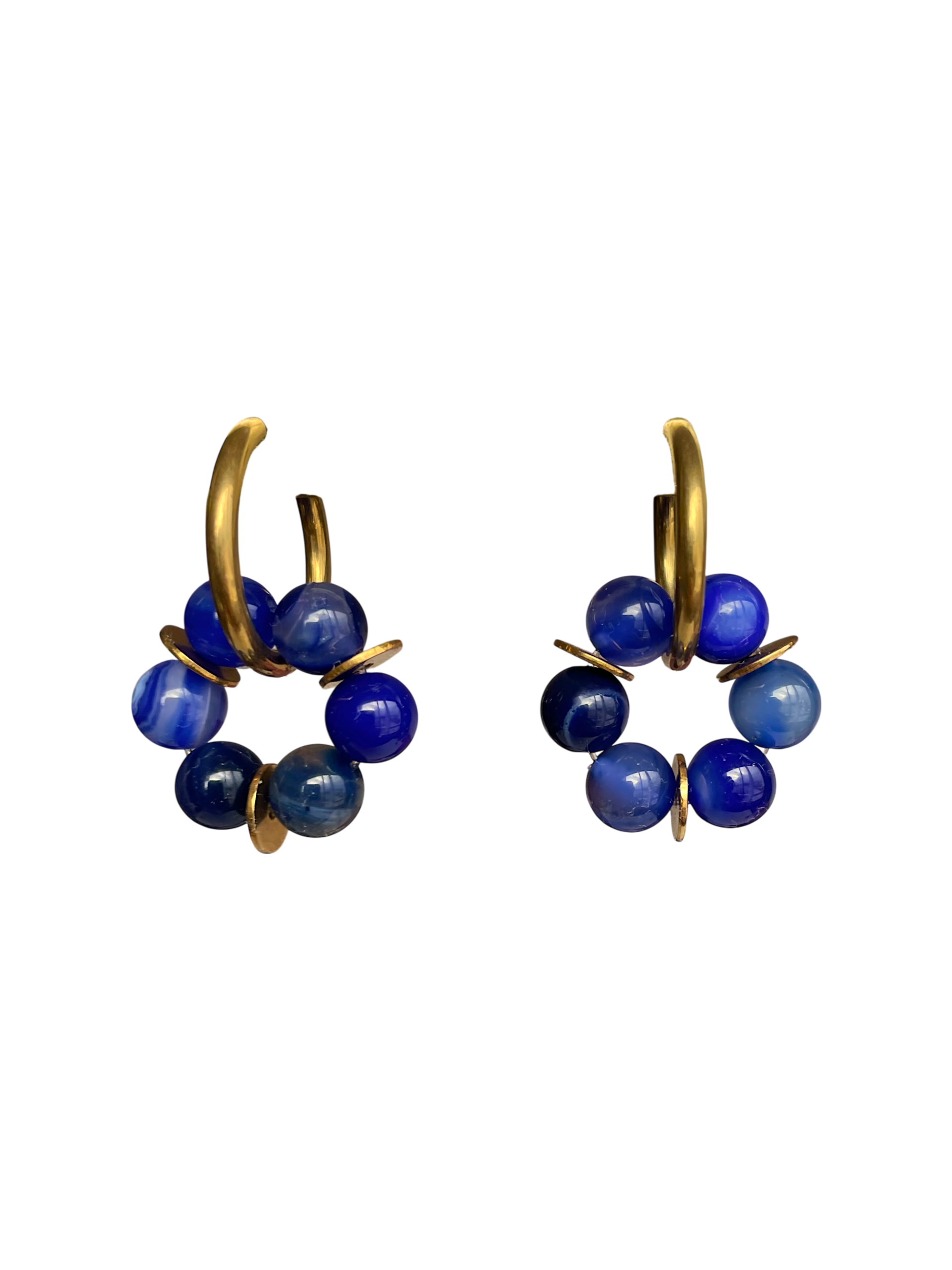 Les Boucles Lise en Agate Bleu