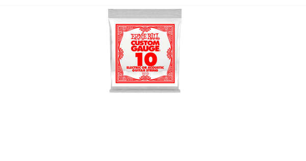Ernie Ball Custom Gauge 1010.010GA Single Acoustic or Electric Guitar String