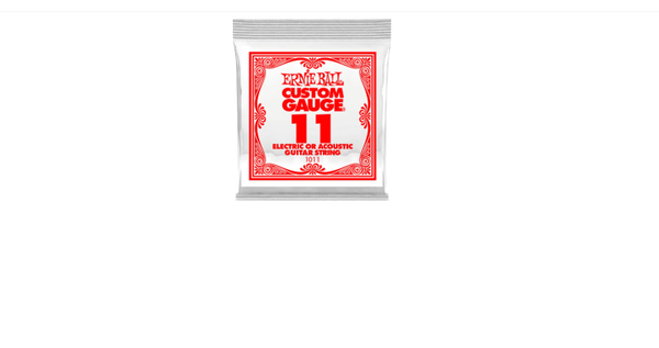 Ernie Ball Custom Gauge 1011 .011GA Single Acoustic or Electric String
