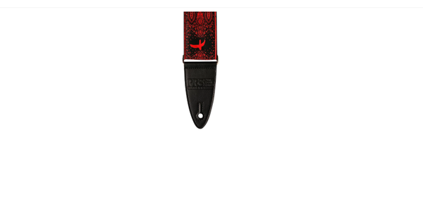 PRS Custom Jacquard Birds Fleur Guitar Strap Red 2 in.