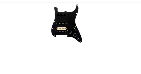 920D Custom HSS Loaded Pickguard For Strat With An Uncovered Roughneck Humbucker, Black Texas Growler Pickups and Black