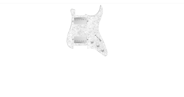 920D Custom HH Loaded Pickguard for Strat With Nickel Smoothie Humbuckers and S5W-HH Wiring Harness White Pearl