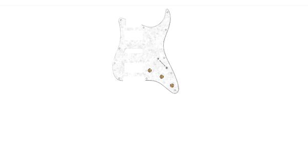 920D Custom HSH Pre-Wired Pickguard for Strat With S7W-HSH-PP Wiring Harness White Pearl
