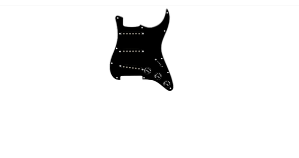 920D Custom Texas Growler Loaded Pickguard for Strat With Black Pickups and S7W Wiring Harness Black