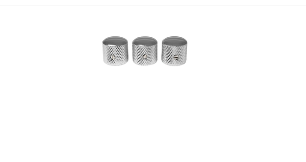 920D Custom Metal Knurled Dome Top Strat Knob - Pack of 3 Chrome