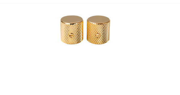 920D Custom Metal Knurled Flat Top Knob for Tele - 2-Pack Gold