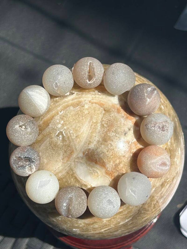 Druzy agaat armband mat