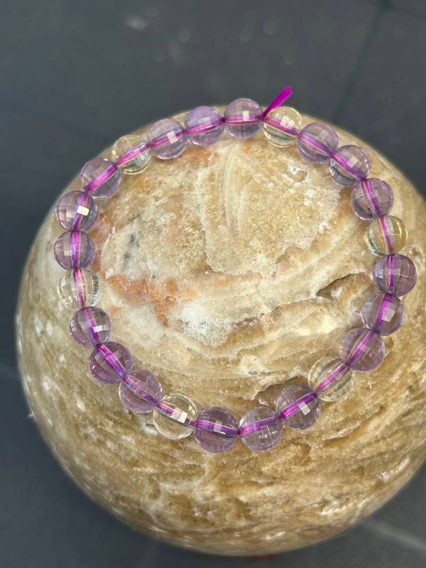 Amethist en Citrien armband gefacetteerd