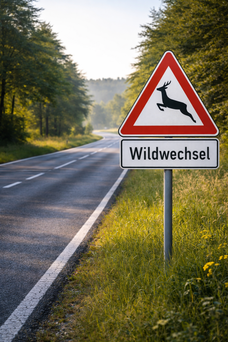 Wildwechsel im Straßenverkehr