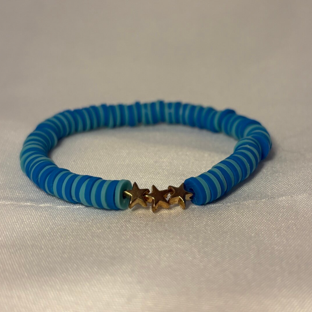 Blue Star - Clay Bead Bracelet