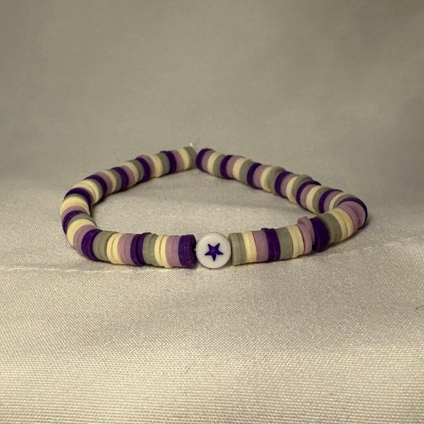 Purple Star - Clay Bead Bracelet