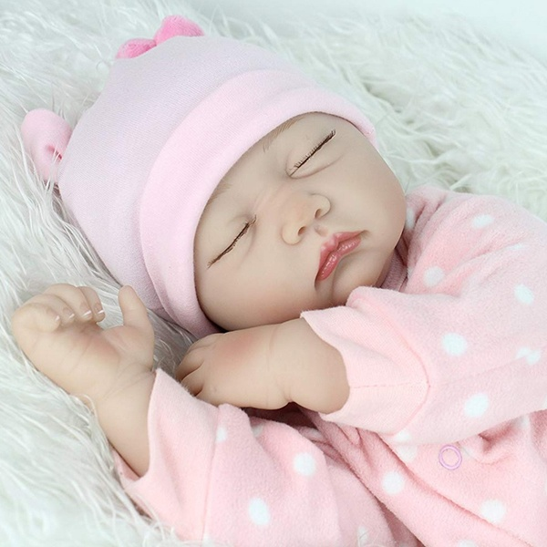Lovely Lifelike Reborns Silicone and Cotton Body Baby Dolls Simulation 55cm Reborn Doll (Can't take a shower)