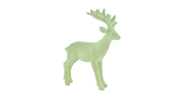 Figurine reindeer polyresin 15x4x18cm Green