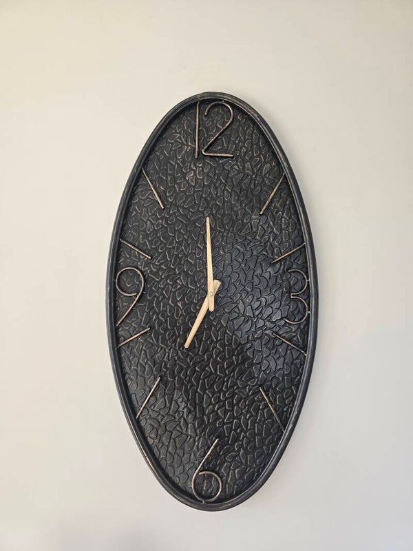 Metalen Wandklok in Brons met Print