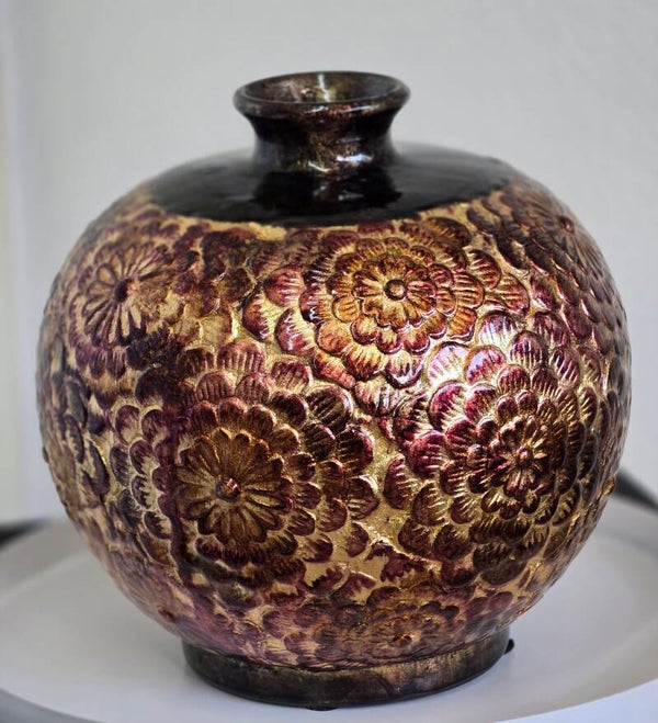 Vaas Dazzle Bloom bronskleurig 23cm