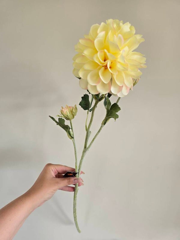 Silk dahlia peach/geel