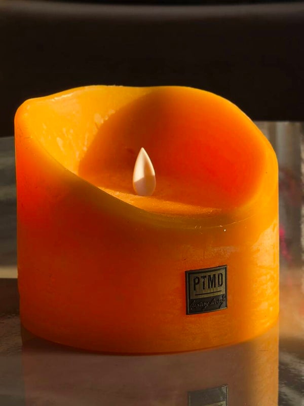 PTMD LED stompkaars op batterij XL oranje 12,5 x 10 cm