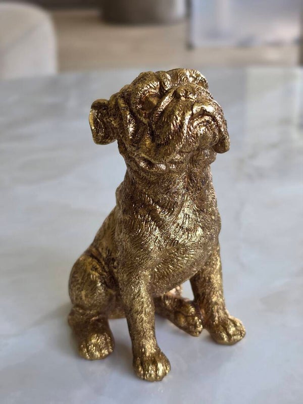 Gouden zittend hondje