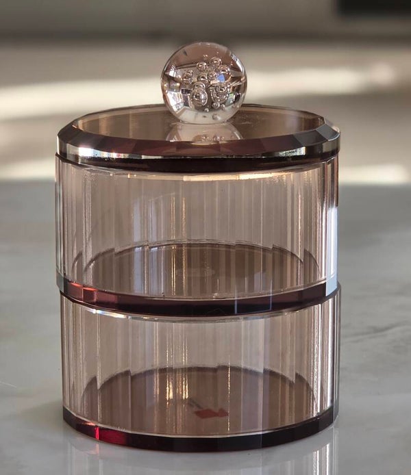 Opbergpot Colmore – Bruin glas, 2 lagen