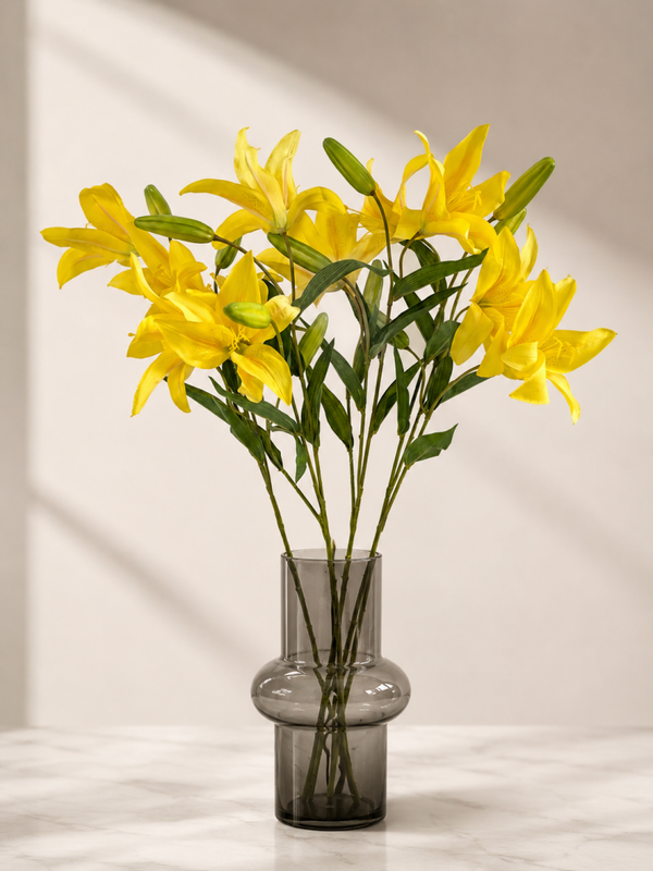 Kunstbloem lelie geel