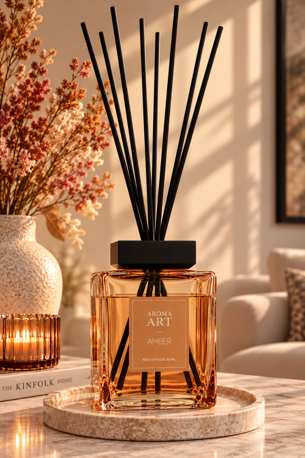 Diffuserset Amber Glas 23x23x39cm