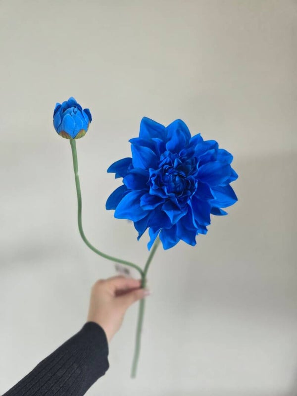 Kunstbloem Dahlia Spike blauw