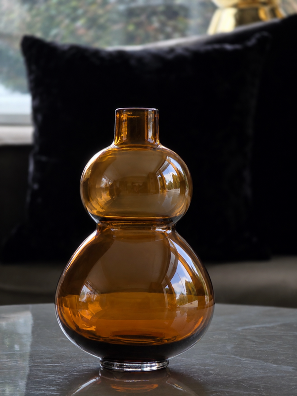 PTMD vaas Kato glas amber bruin