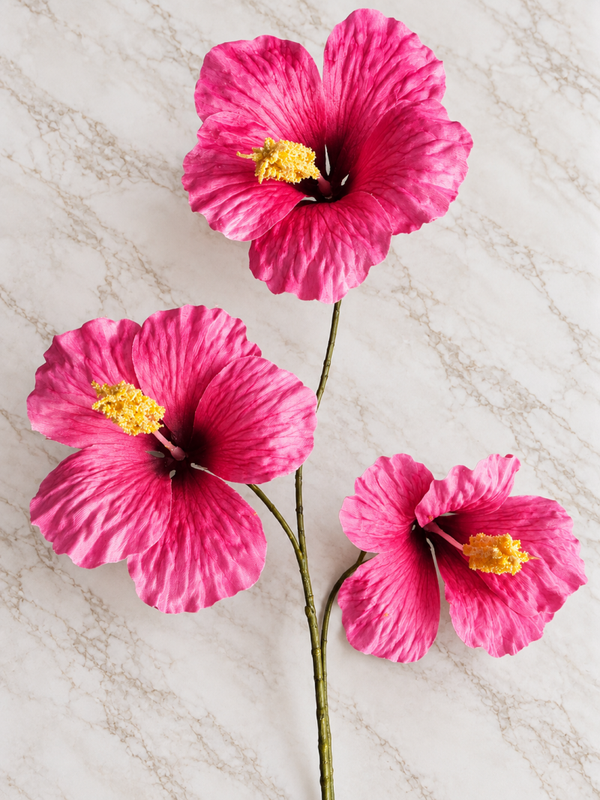 Silk hibiscus donker roze