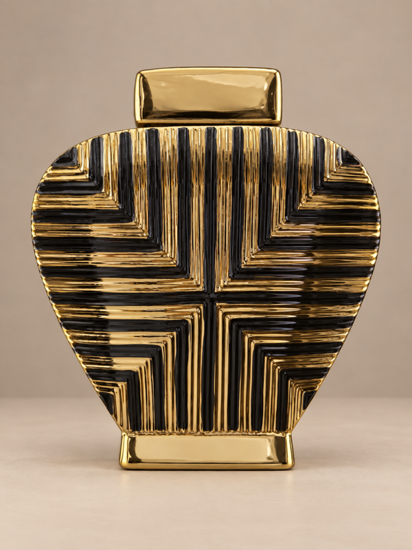 Luxe Goud & Zwarte Vaas
