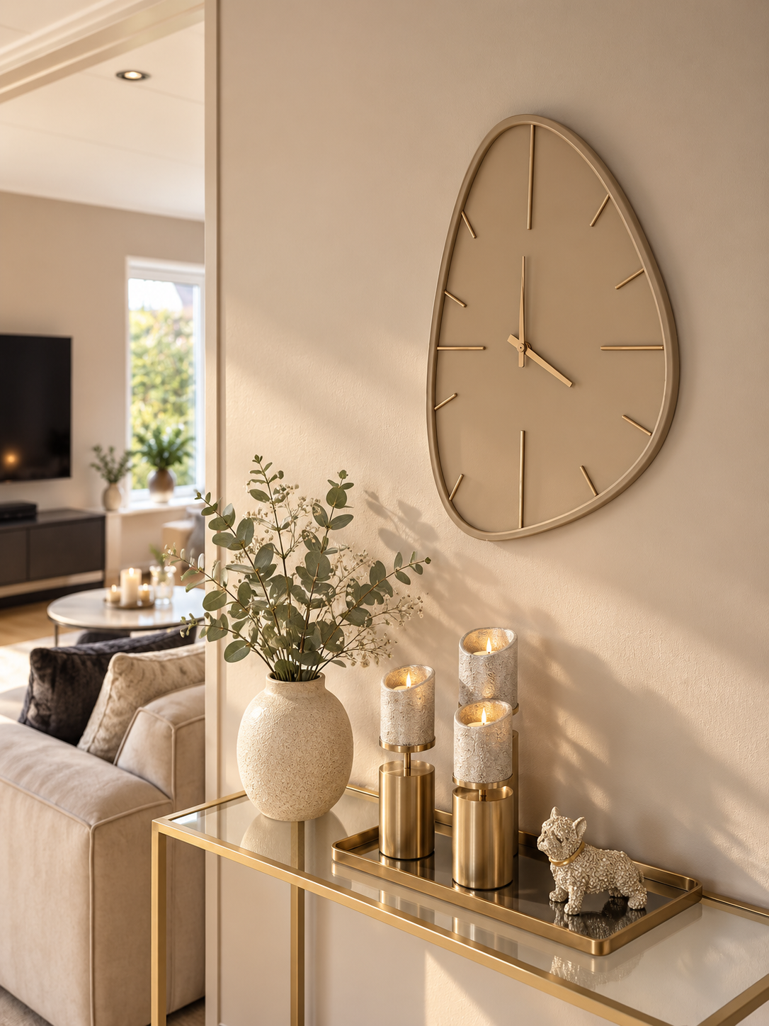 Wandklok – Organisch Design in Beige
