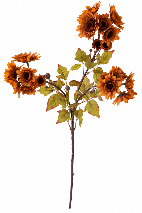 Kunstbloem Chrysant Bruin – 80 cm
